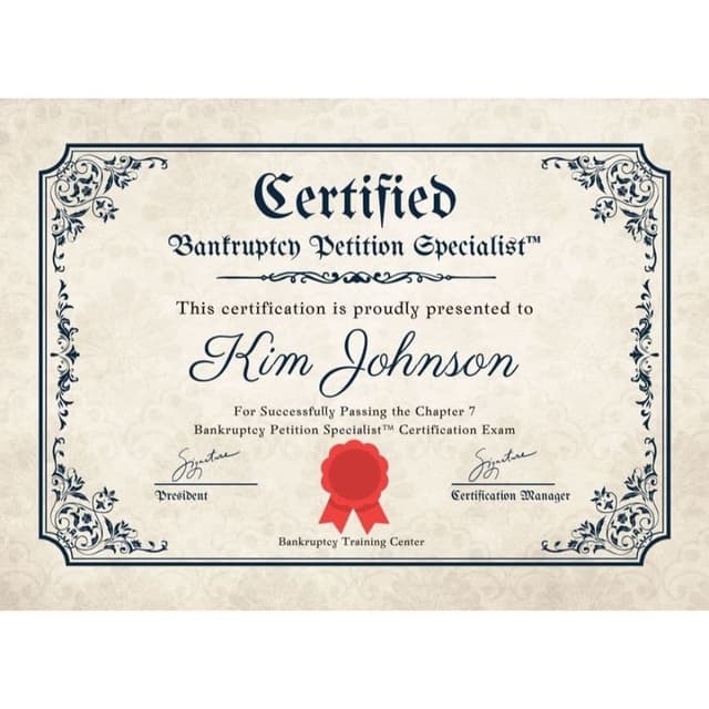 Chapter 7 Bankruptcy Petition Specialist Certification